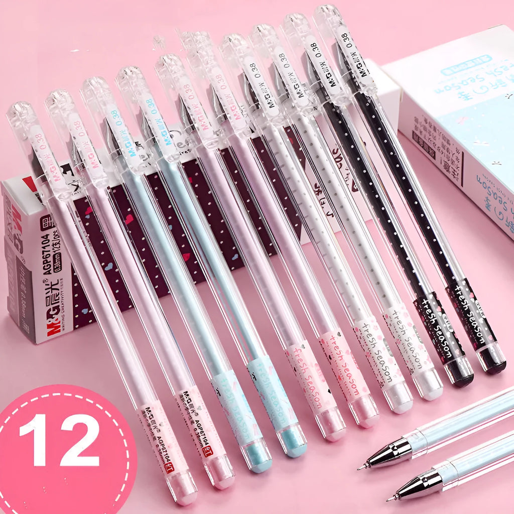 Cartoon syringe design neutral pens in black, blue and pink colours for student writing