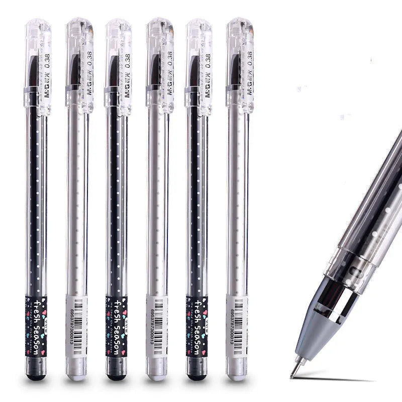 Cartoon syringe design neutral pens in black, blue and pink colours for student writing
