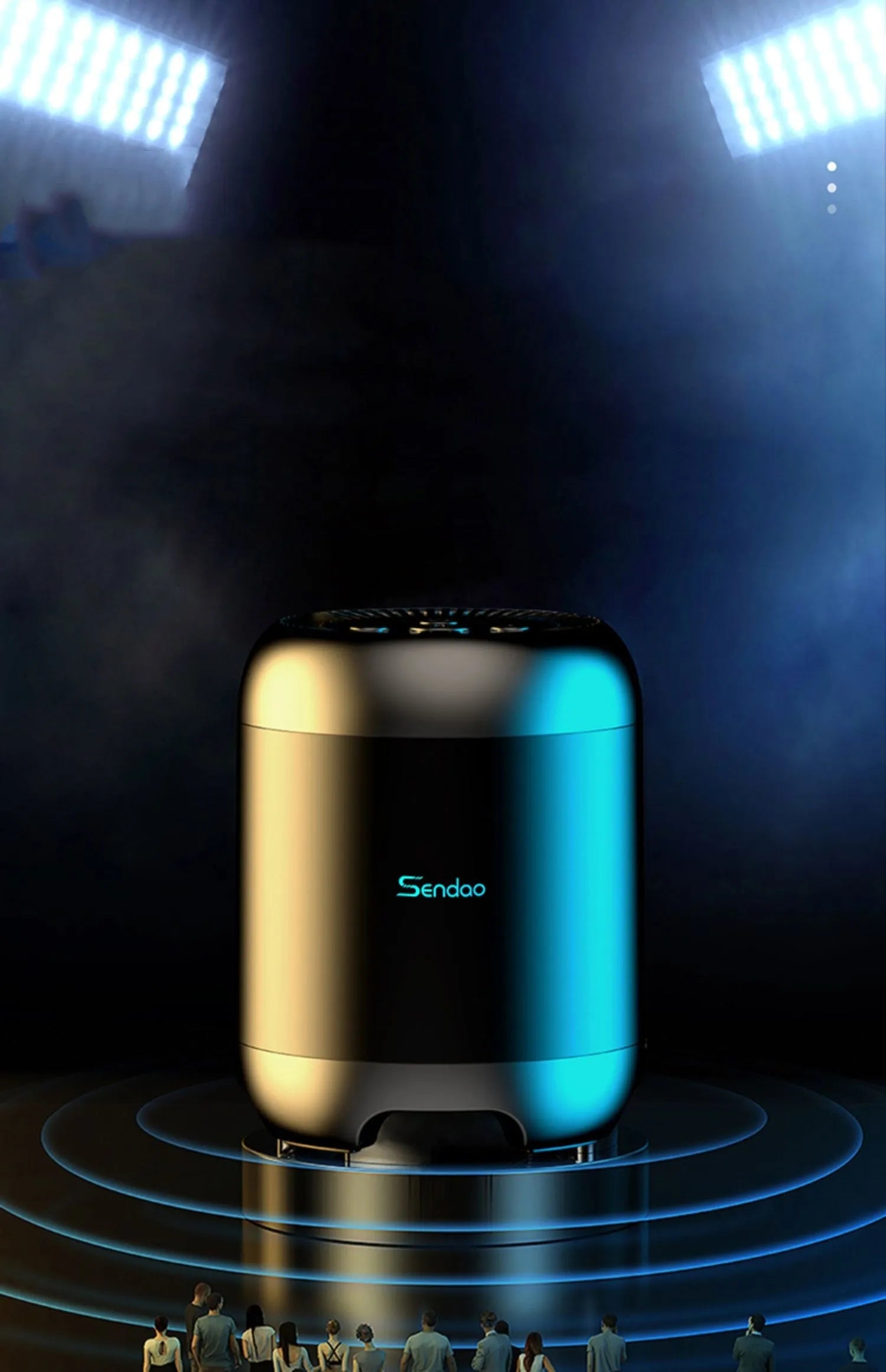 Compact black or white wireless Bluetooth speaker with card reader slot and super subwoofer audio.
