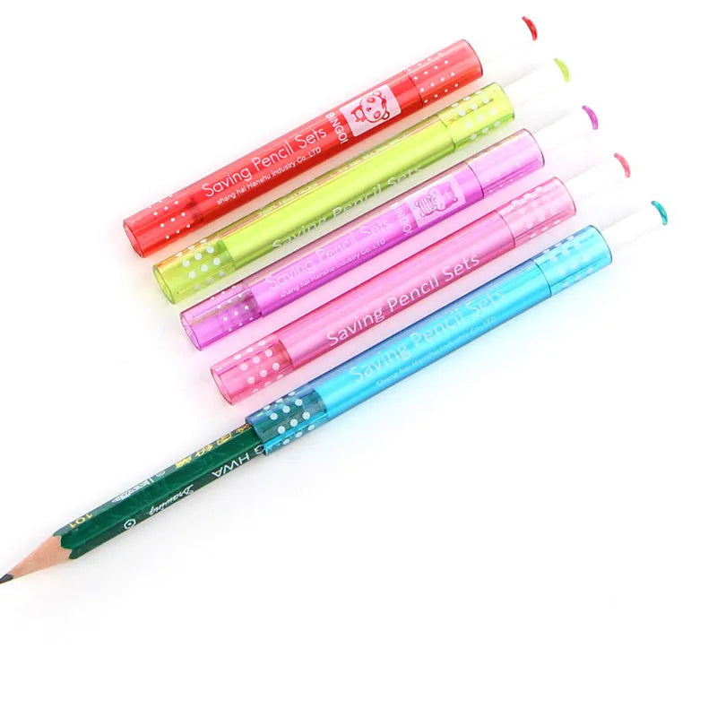 9 cm pencil extender extension rod with five colour style options for extending short pencils