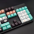 Green mechanical keyboard keycaps with animated legends for Cherry MX compatibility