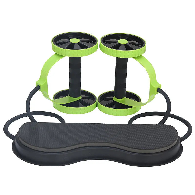Revoflex Xtreme pink ab wheel with 12cm diameter and PP/ABS plastic frame on floor
