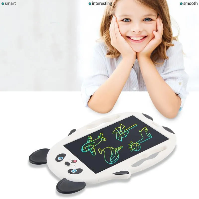 Panda-style LCD electronic drawing board with a reusable screen and clear button.