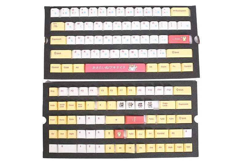 Height Chai Dog Key Cap set 128 keys official standard colourful Chai dog theme for wireless keyboards