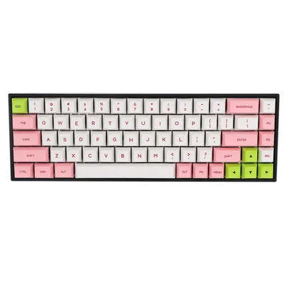 Set of PBT keycaps for a 68-key mechanical keyboard in various colour options.