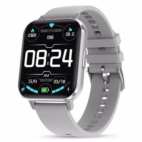 DTX Smart Watch with black steel strap showing 1.78 inch HD screen displaying health metrics.