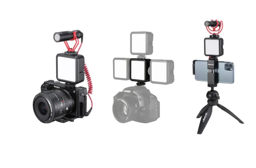 Mini LED photography light built-in lithium battery 5500K adjustable brightness black
