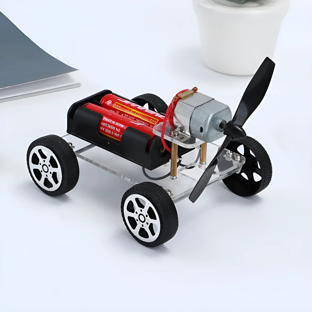 Wind Car DIY Electronic Science Kit for children with acrylic, metal and plastic components