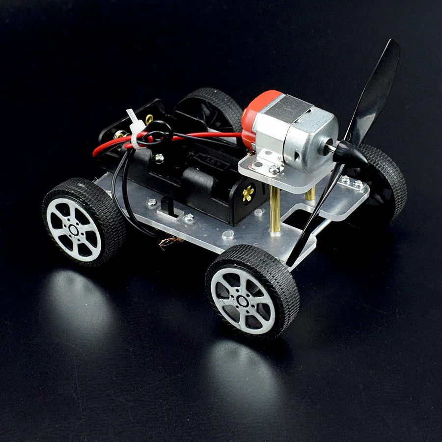 Wind Car DIY Electronic Science Kit for children with acrylic, metal and plastic components