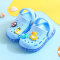 Colourful PVC kids slippers with cartoon animal prints in toddler and child sizes