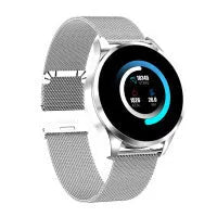 Round screen smart watch with 1.2 inch IPS colour display showing heart rate monitoring on a wrist