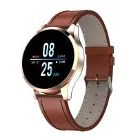 Round screen smart watch with 1.2 inch IPS colour display showing heart rate monitoring on a wrist