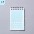 A7 detachable coil hardback notebook in Japanese Korean style, shown in multiple colour options.