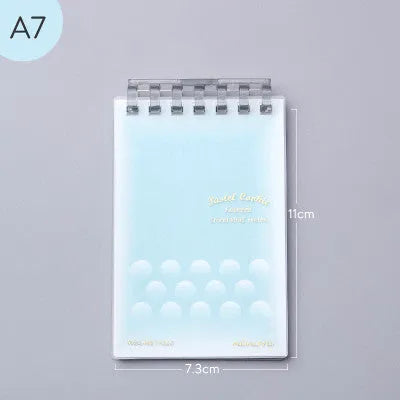 A7 detachable coil hardback notebook in Japanese Korean style, shown in multiple colour options.