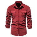 Men's long sleeve linen shirt in college top style available in multiple colours with Asian and standard sizing