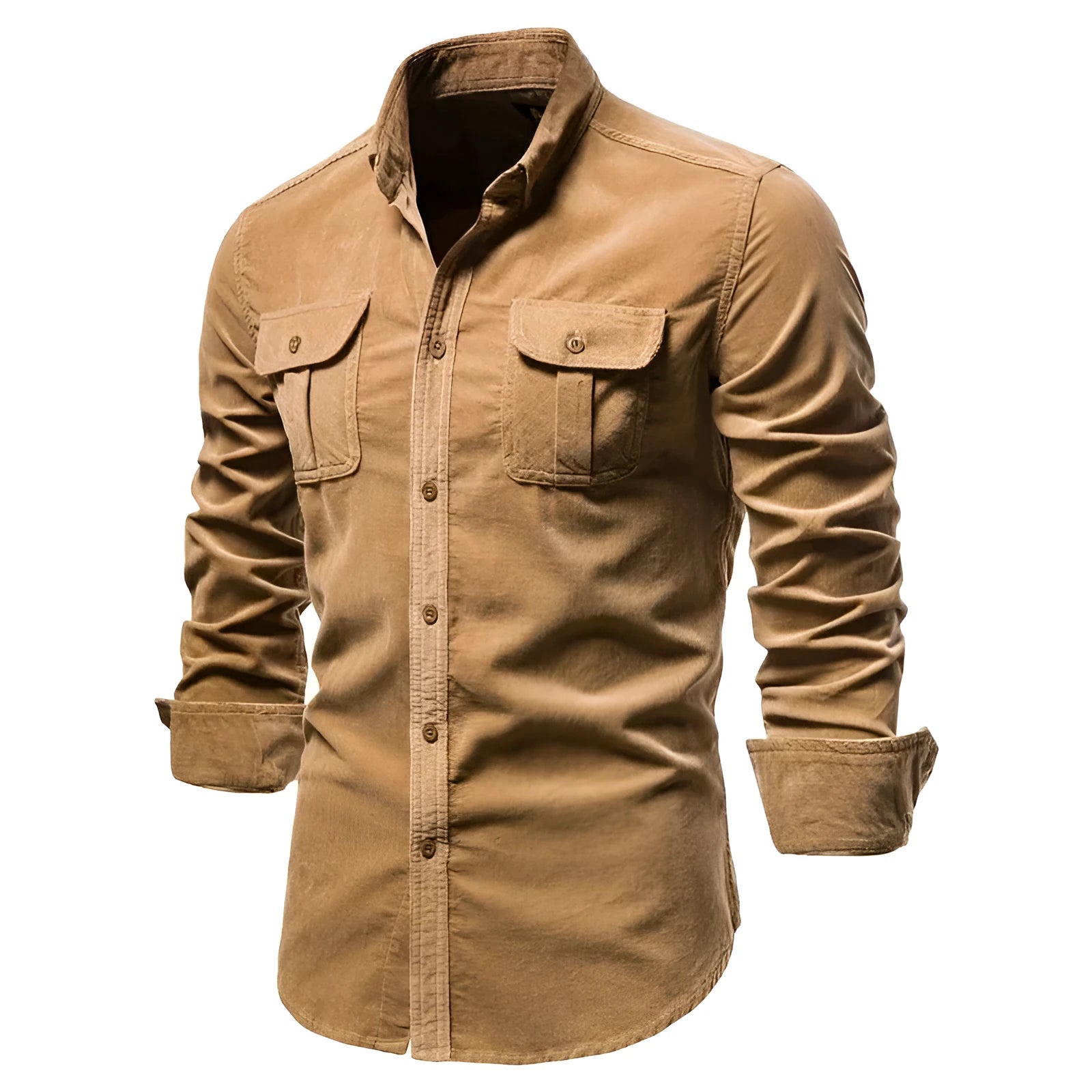 Men's long sleeve linen shirt in college top style available in multiple colours with Asian and standard sizing