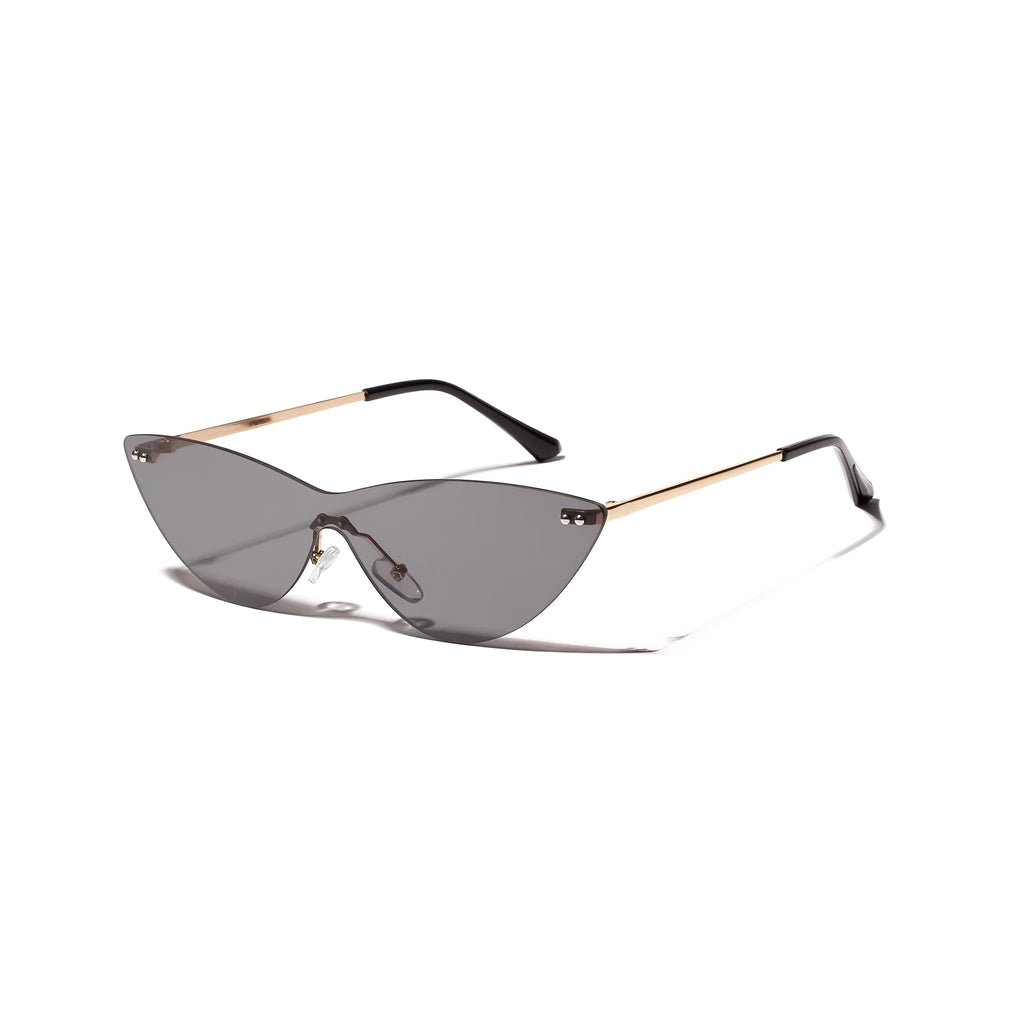 A pair of brown vintage-style sunglasses with a metal frame and tinted lenses.
