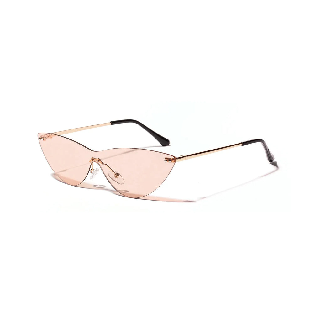 A pair of brown vintage-style sunglasses with a metal frame and tinted lenses.