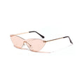 A pair of brown vintage-style sunglasses with a metal frame and tinted lenses.