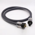 Pure copper hifi audio power cord with European and American plug options on a white background