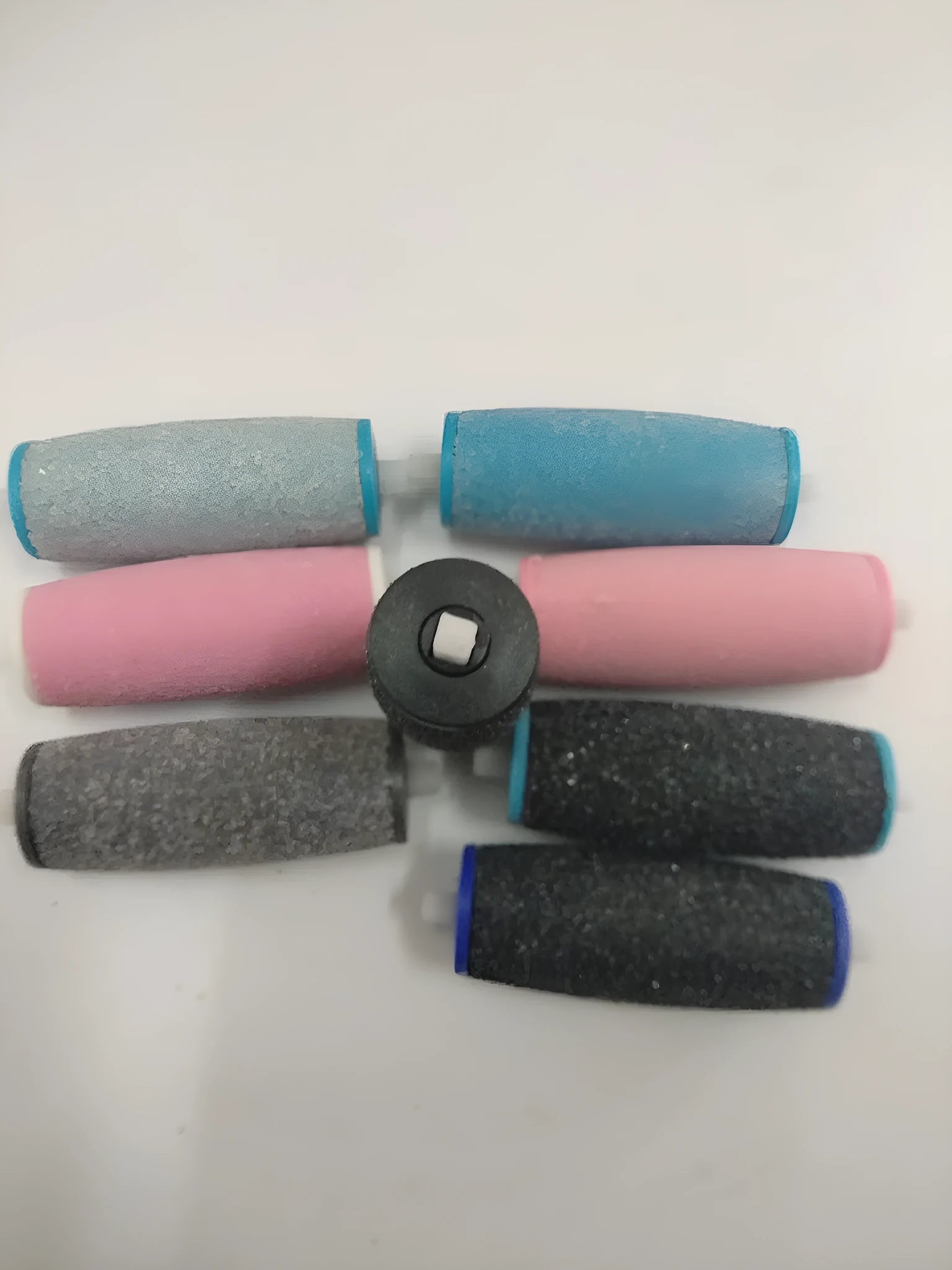 Electric foot sander grinding head replacement in ABS+Frosted, 55.8mm length, black colour on white background