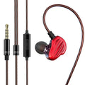 In-ear sports headphones with black around-ear wire design and 3.5mm plug