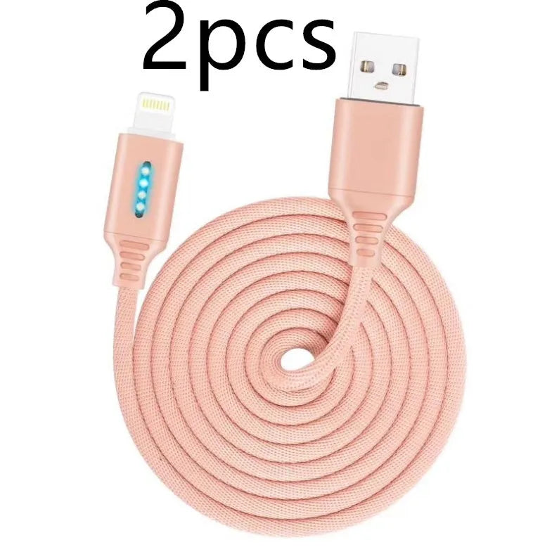 Fabric weaving fast charging cable in multiple colours with USB connector