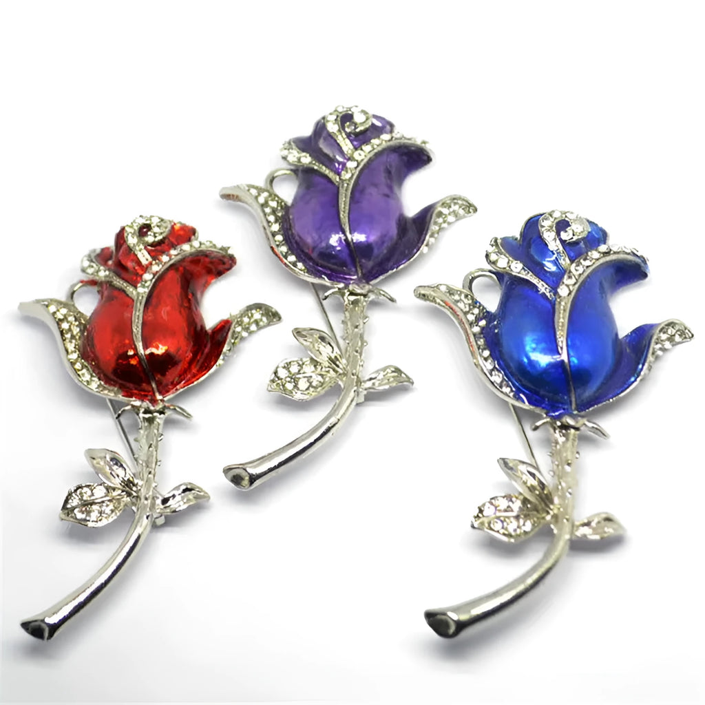 Diamond-studded metal rose flower crystal USB flash drive with metal shell in blue colour option