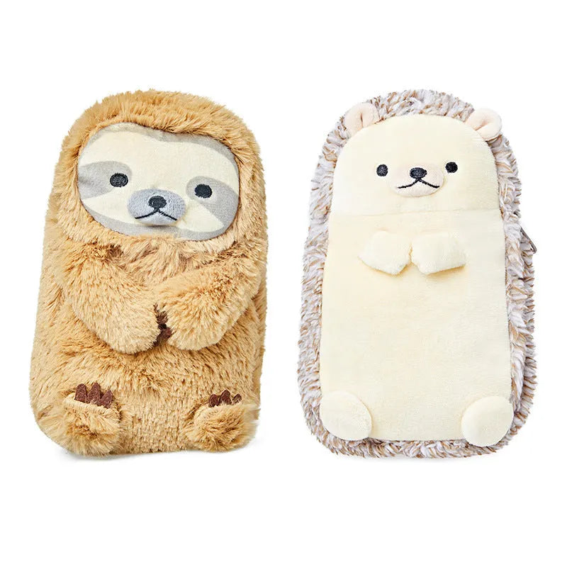 Soft velvet pencil case with creative personality design for storing pens and pencils