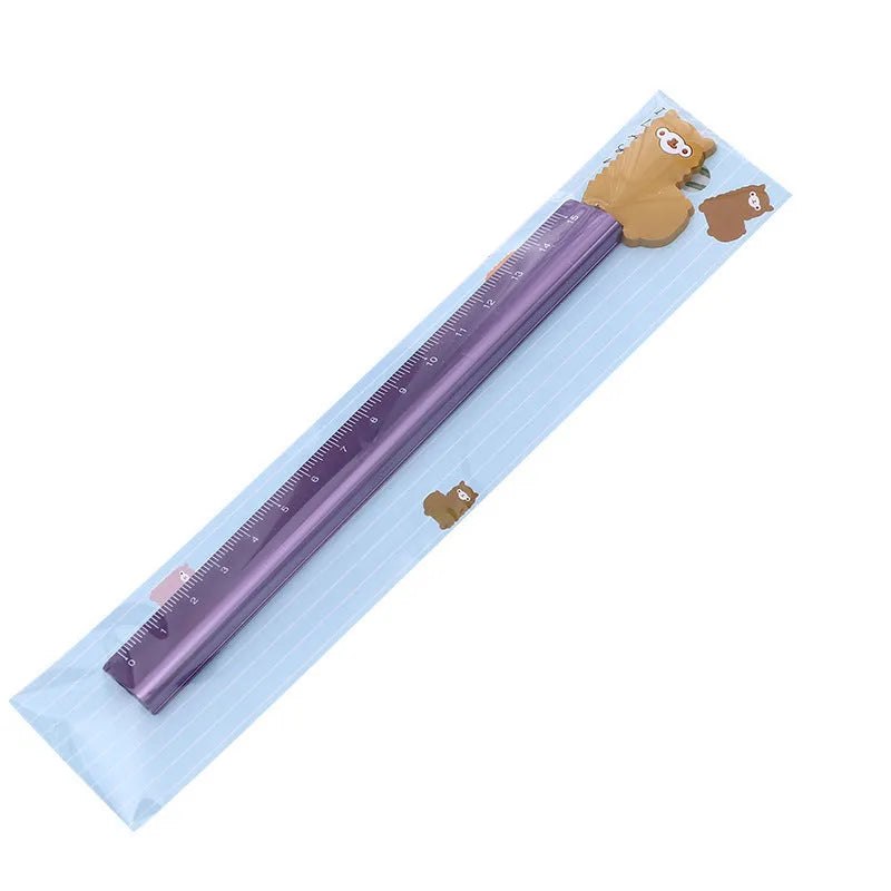 15 cm aluminium ruler with alpaca design and printed measuring scale