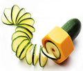 Yellow and green ABS plastic spiral vegetable cutter with 8cm diameter for kitchen use