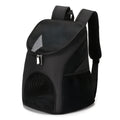 Pet backpack in black colour showing portable design for small to medium pet transport