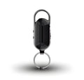 Black zinc alloy voice control digital audio recorder with USB cable and earphones.