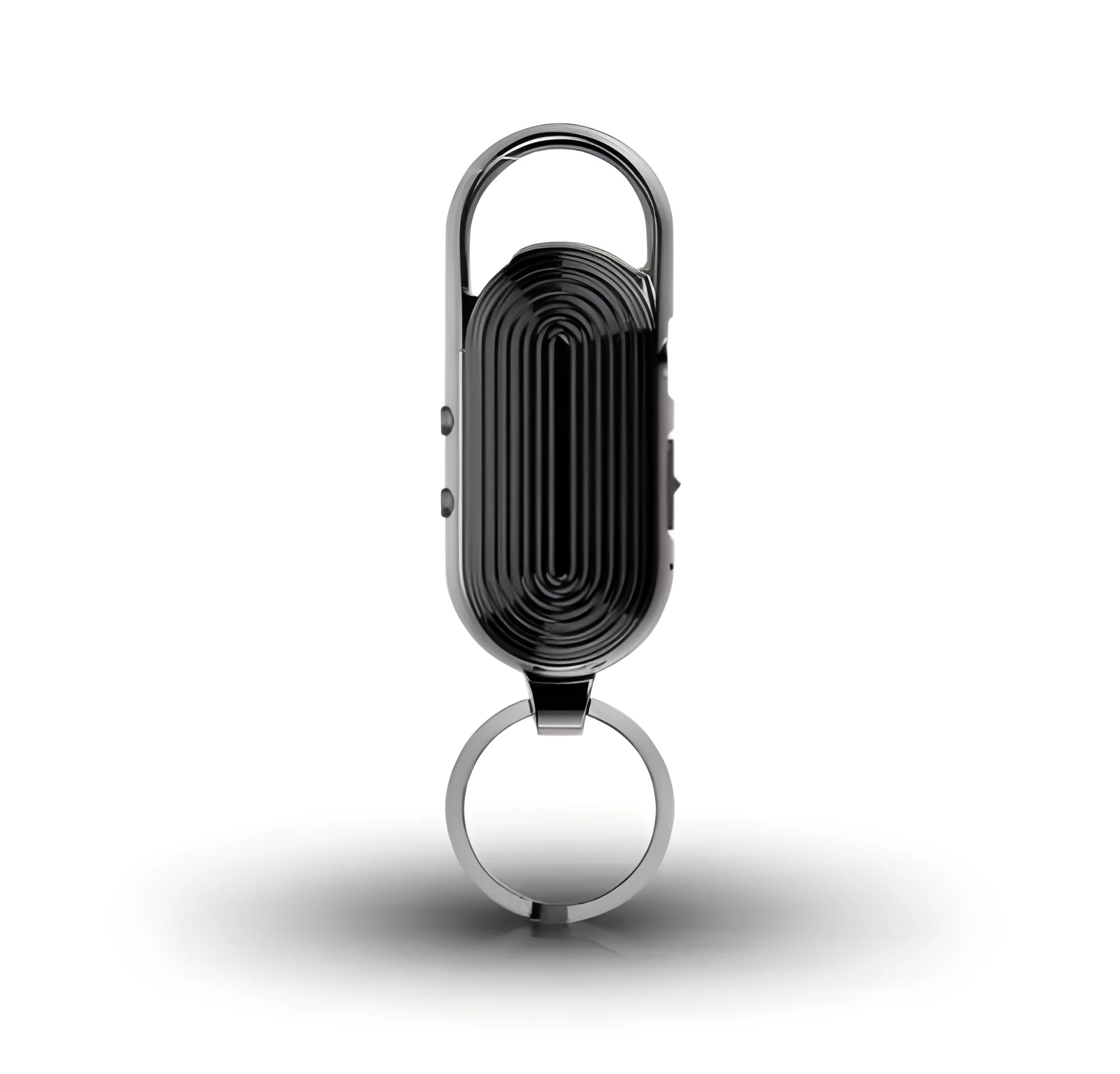 Black zinc alloy voice control digital audio recorder with USB cable and earphones.