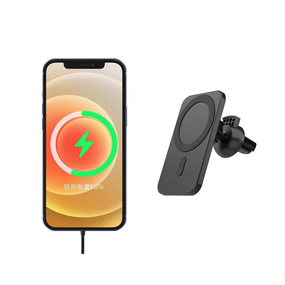 N16 Magnetic Wireless Charger compatible with Apple iPhone with indicator light in black