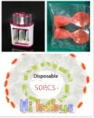 Baby food maker squeeze station pressing homemade fruit puree into 4oz pouch on countertop
