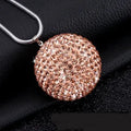 Car pendant with diamond crystal ball design in soft clay and rhinestone, approximately 5cm diameter, champagne colour