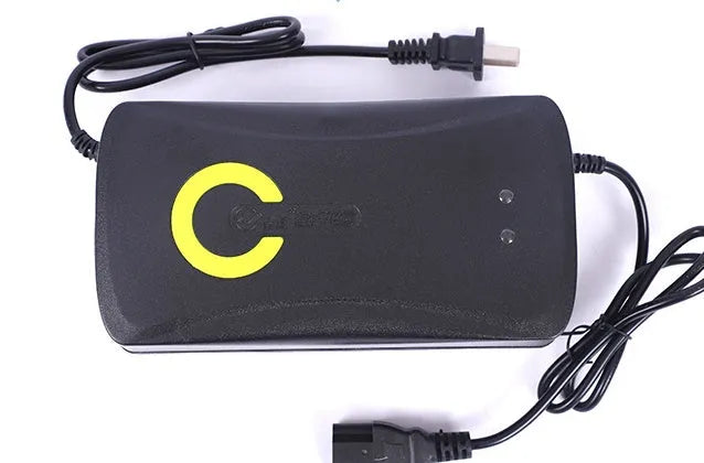 Black alloy 72V 20Ah electric car charger with automatic power-off and international plug options