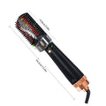 Black and pink hot air styling brush with ceramic tourmaline plates and infrared technology