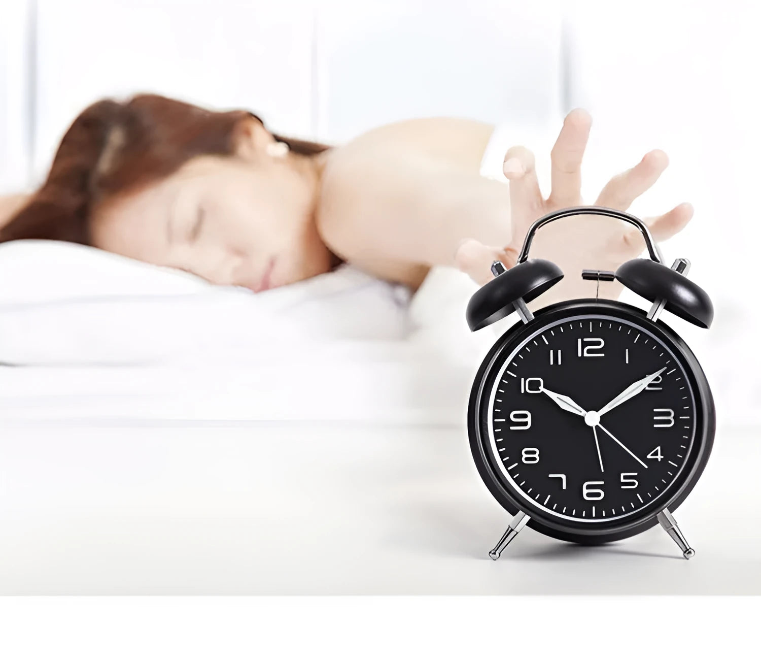 Big Sound Metal Alarm Clock with black metal case, 4-inch luminous dial, and metal bells on top