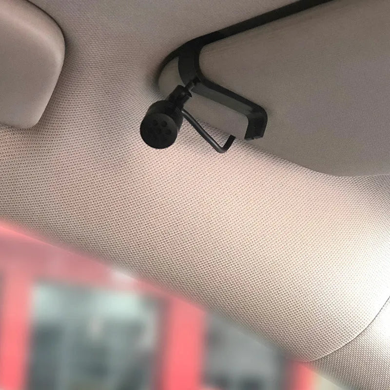 Black car Bluetooth microphone for hands-free calls and GPS voice control in vehicle