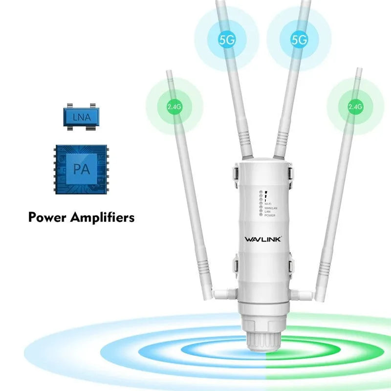 AC600 white outdoor wireless access point rangefinder with detachable antenna