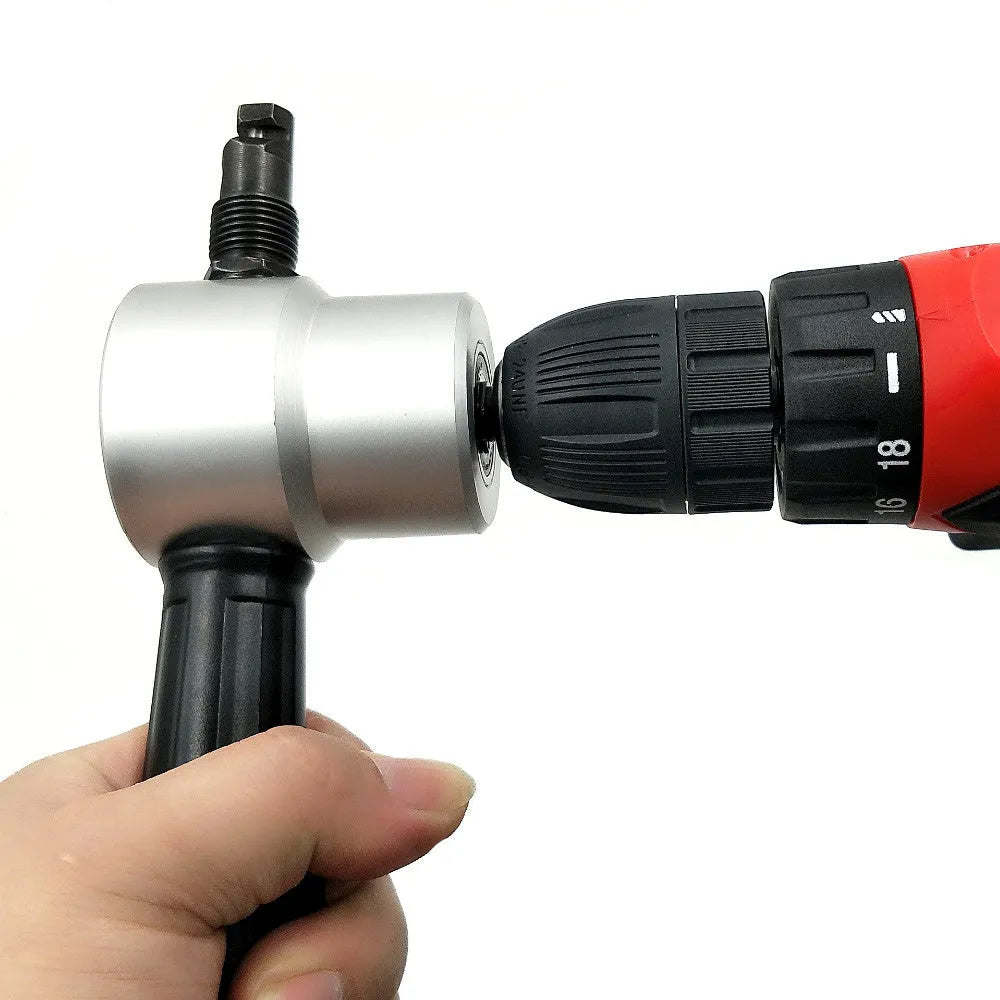 Double-head metal sheet cutter in red with insert card, 460g, max cutting capacity 3mm, 12mm min radius