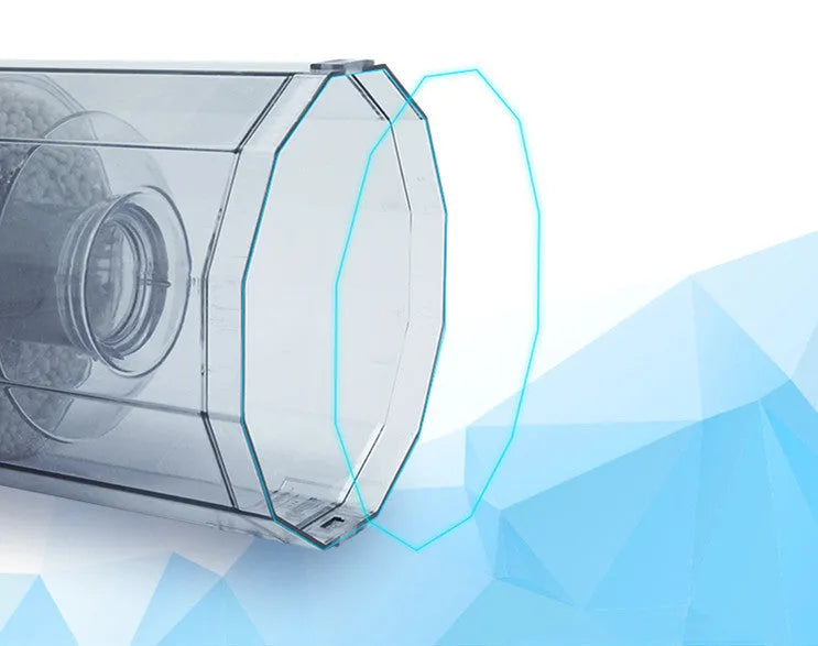 Grey automatic air-driven fish tank fecal filter with non-woven fabric for cleaning waste