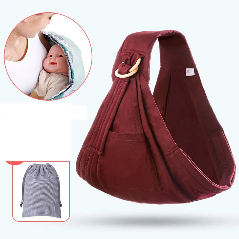 Baby carrier oblique front hold in pure cotton and mesh fabric supports 60kg for newborns to 36 months