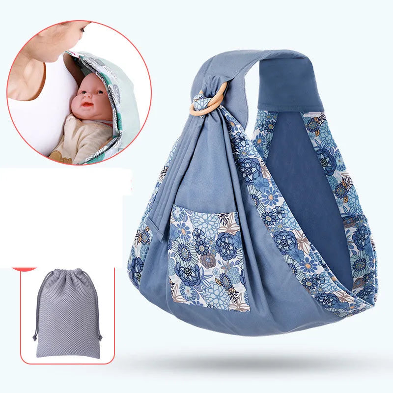 Baby carrier oblique front hold in pure cotton and mesh fabric supports 60kg for newborns to 36 months