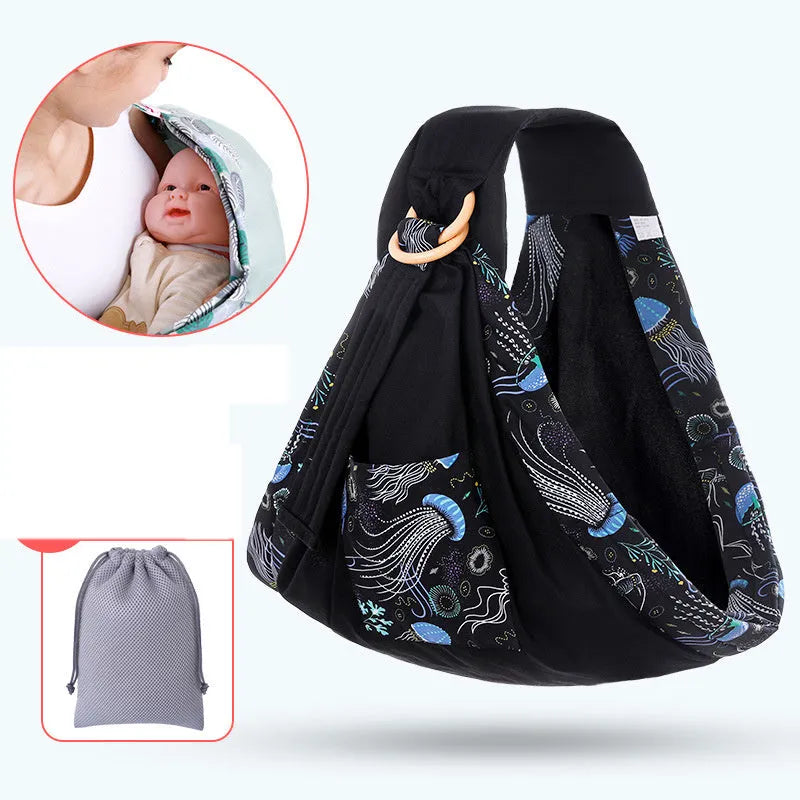 Baby carrier oblique front hold in pure cotton and mesh fabric supports 60kg for newborns to 36 months