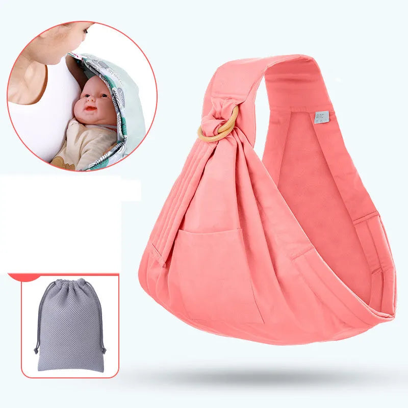 Baby carrier oblique front hold in pure cotton and mesh fabric supports 60kg for newborns to 36 months