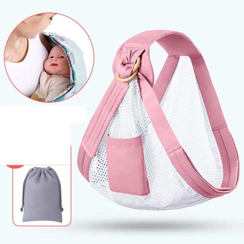 Baby carrier oblique front hold in pure cotton and mesh fabric supports 60kg for newborns to 36 months