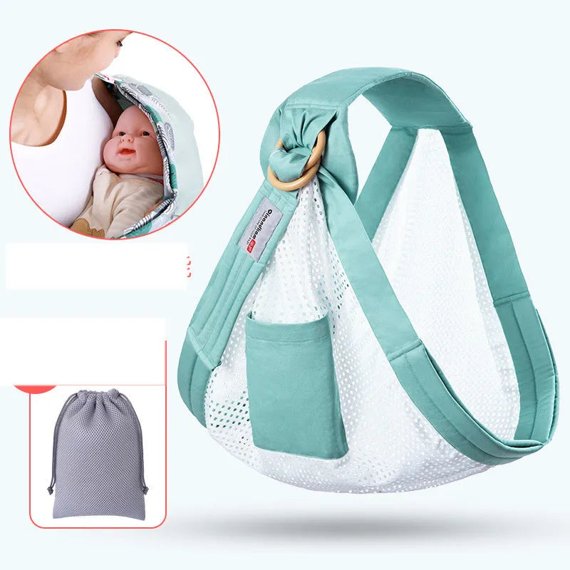 Baby carrier oblique front hold in pure cotton and mesh fabric supports 60kg for newborns to 36 months